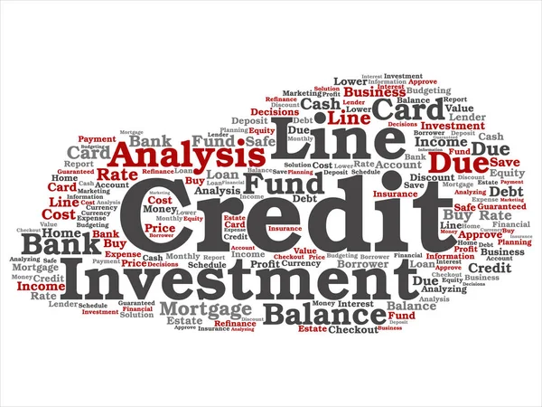 Conceptual Credit Card Line Investment Balance Abstract Word Cloud Isolated — Stock Photo, Image