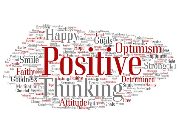 Vector Concept Conceptual Positive Thinking Happy Strong Attitude Abstract Word — Stock Vector