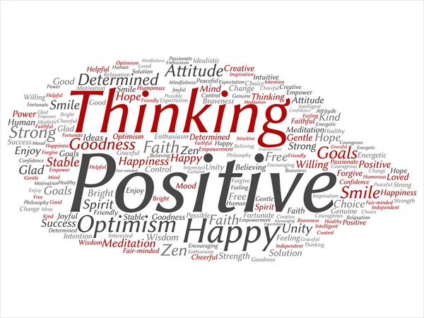 Concept Conceptual Positive Thinking Happy Strong Attitude Abstract Word Cloud — Stock Photo, Image