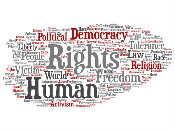 Koncepció Vagy Általános Emberi Jogok Politikai Szabadság Demokrácia Elvont Szavak — Stock Vector