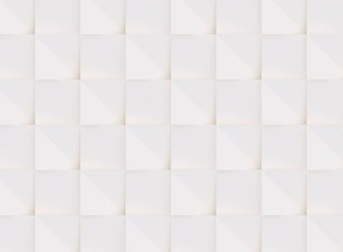 3D model beyaz ve bej geometrik şekillerden oluşan