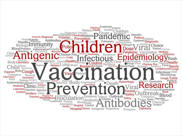 Concept Conceptuel Vaccination Des Enfants Prévention Virale Mot Abstrait Nuage — Photo