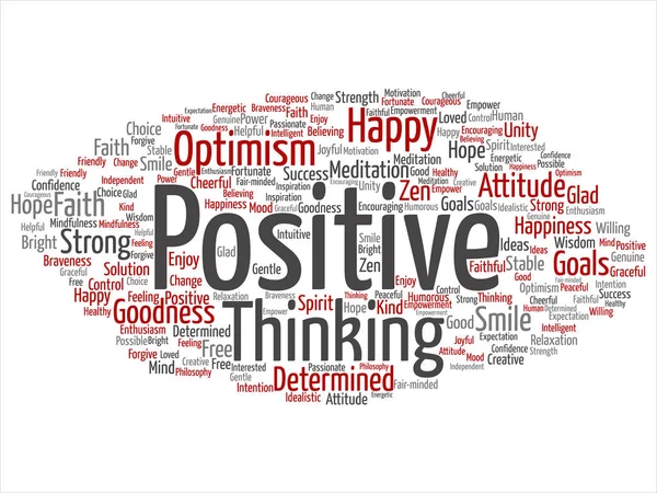 Concept Conceptual Positive Thinking Happy Strong Attitude Abstract Word Cloud — Stock Photo, Image