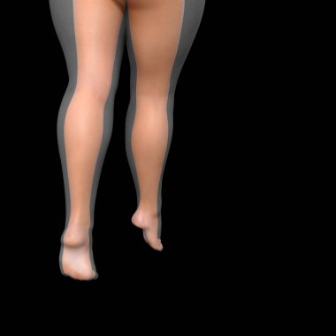 Kavram ya da kavramsal yağ, kilolu vs ince siyah arka plan üzerine genç kadın vücut uygun