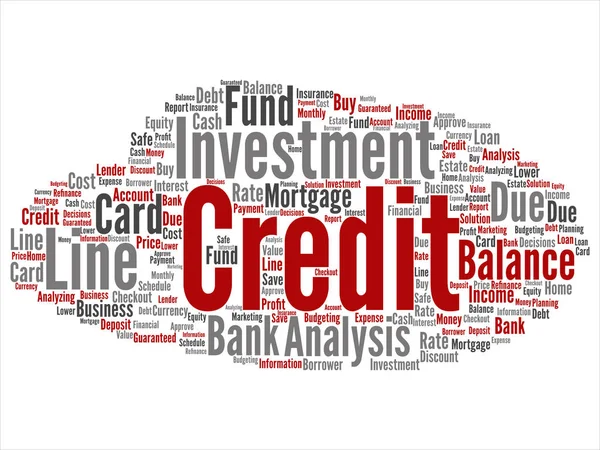 Conceptual Credit Card Line Investment Balance Abstract Word Cloud Isolated — Stock Photo, Image