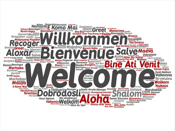 Farklı dillerde veya beyaz arka planda çok dilli izole edilmiş uluslararası sözcük bulutu kavram veya kavramsal soyut karşılama veya karşılama