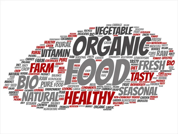 Pojem Koncepční Organické Potraviny Zdravé Bio Zelenina Abstraktní Slovo Mrak — Stock fotografie