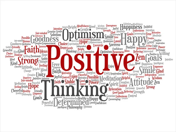 Concept Conceptual Positive Thinking Happy Strong Attitude Abstract Word Cloud — Stock Photo, Image