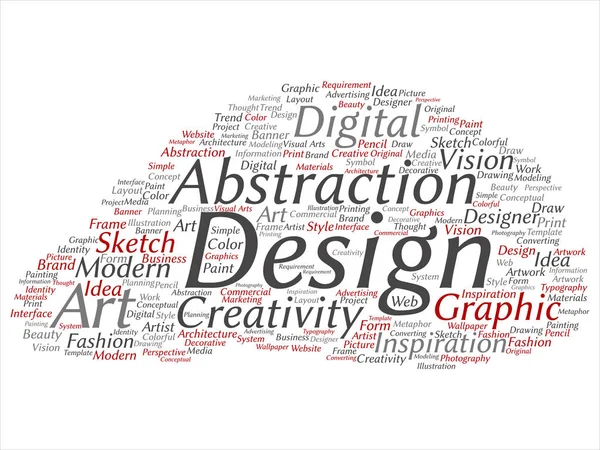 Koncept Konceptuella Kreativitet Art Grafisk Identitet Design Visuellt Word Cloud — Stockfoto