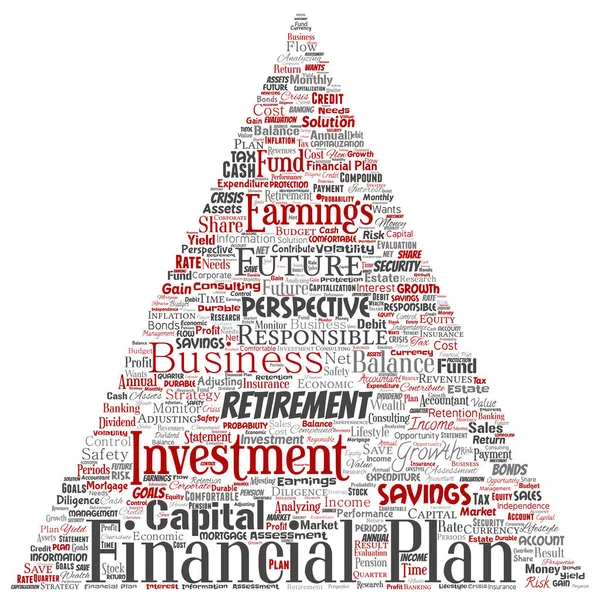 Vector Negócio Conceitual Plano Financeiro Pessoal Triângulo Seta Vermelha Estratégia — Vetor de Stock