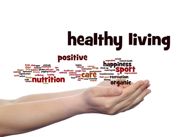 Concept Conceptual Healthy Living Positive Nutrition Sport Abstract Word Cloud — Stock Photo, Image