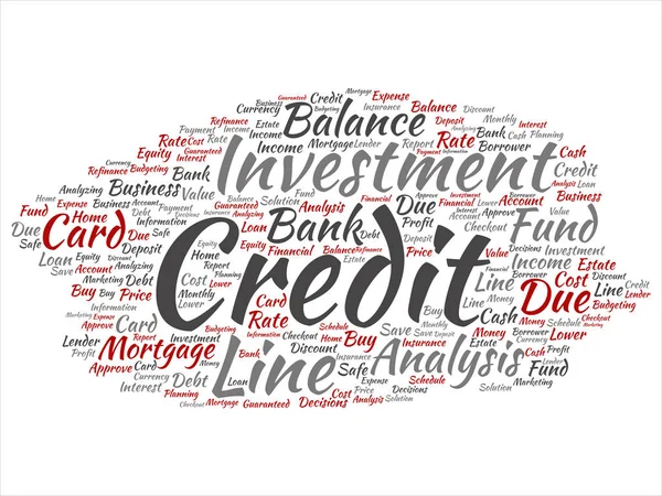 Konceptuell Linje Investeringar Kreditkortsskuld Abstrakt Word Cloud Isolerad Vit Bakgrund — Stockfoto