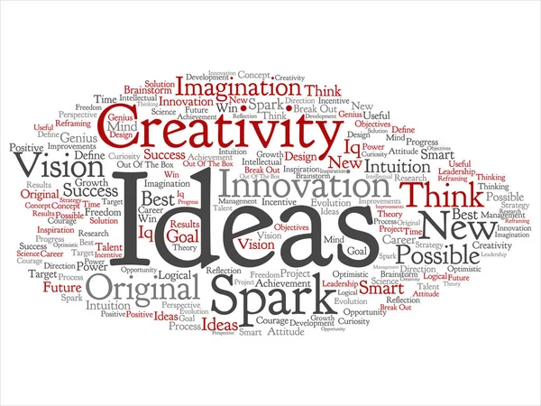 Vector Concept Conceptuele Creatieve Nieuwe Idee Brainstormen Abstract Woord Wolk — Stockfoto