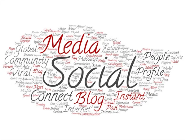 Konceptuální Sociální Média Sítí Nebo Komunikace Marketing Technologie Abstraktní Slovo — Stock fotografie