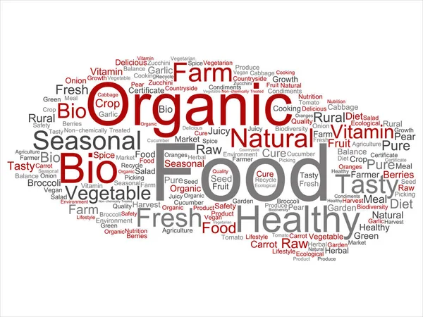 Konzept Konzeptionelle Bio Lebensmittel Gesunde Bio Gemüse Abstrakte Wort Wolke — Stockfoto