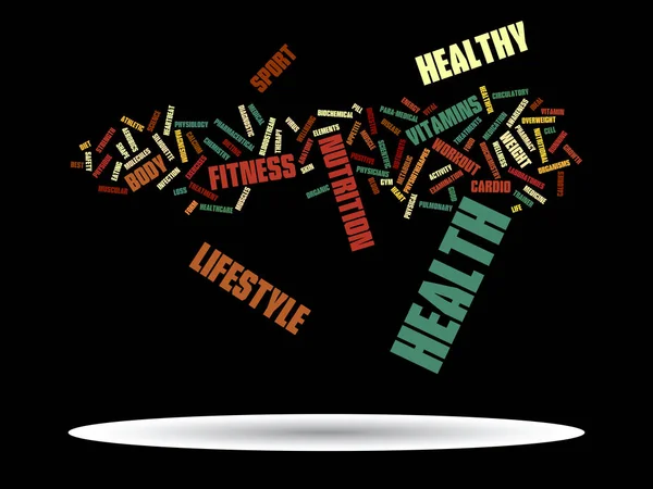 概念または概念の抽象的な健康ダイエットやスポーツ単語の雲や白い背景で Wordcloud — ストック写真