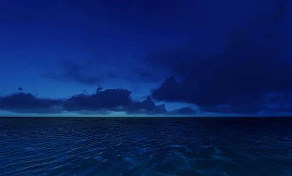 Klidné Dovolené Přírodní Scenérií Malebným Mořských Vln Tropickém Prostředí Noci — Stock fotografie