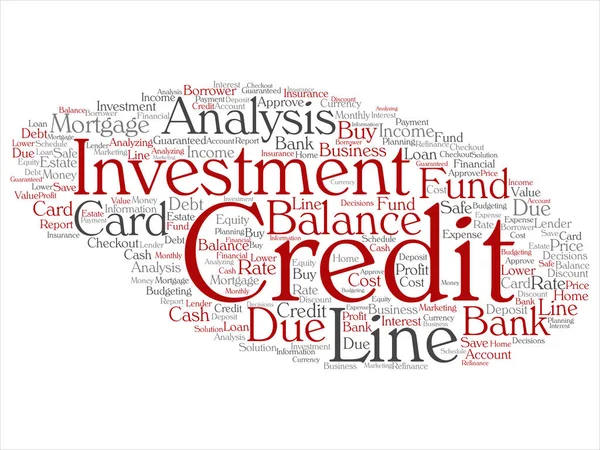 Conceptual Credit Card Line Investment Balance Abstract Word Cloud Isolated — Stock Photo, Image