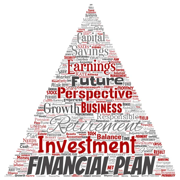 Vecteur Conceptuel Entreprise Plan Financier Personnel Triangle Flèche Rouge Finance — Image vectorielle