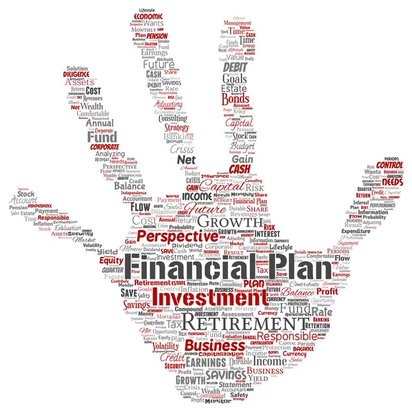 Vecteur Conceptuel Entreprise Plan Financier Personnel Empreinte Main Timbre Rouge — Image vectorielle