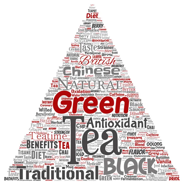 Vektor Fogalmi Zöld Vagy Fekete Tea Ital Kultúra Háromszög Piros — Stock Vector