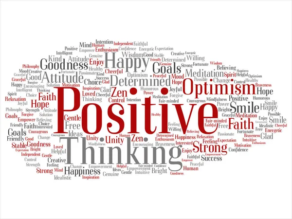 Vector Concept Conceptual Positive Thinking Happy Strong Attitude Abstract Word — Stock Vector