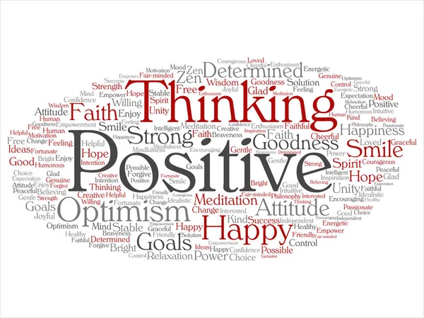 Concept Conceptual Positive Thinking Happy Strong Attitude Abstract Word Cloud — Stock Photo, Image