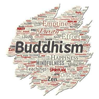 Vektör kavramsal Budizm, meditasyon, aydınlanma, 