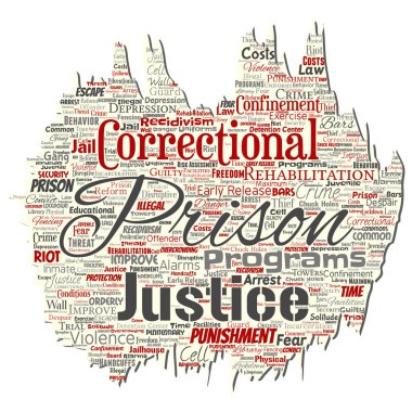 Vektör kavramsal hapishane, adalet, suç eski yırtık kağıt kelime izole bulut arka plan. Ceza, hukuk, haklar, sosyal, yetki, sistem, sivil, deneme, rehabilitasyon, Özgürlük kavramı kolaj