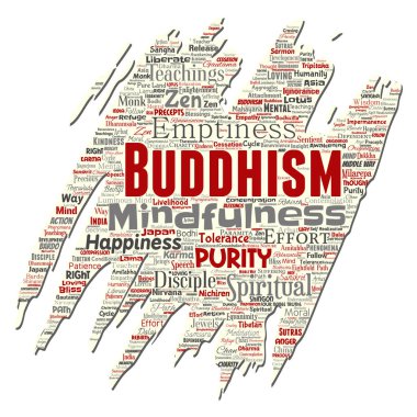 Vektör kavramsal Budizm, meditasyon, aydınlanma, 