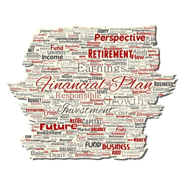Vecteur Conceptuel Entreprise Plan Financier Personnel Vieux Papier Déchiré Rouge — Image vectorielle