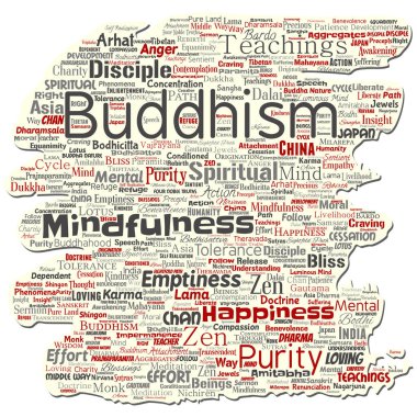 Vektör kavramsal Budizm, meditasyon, aydınlanma, 