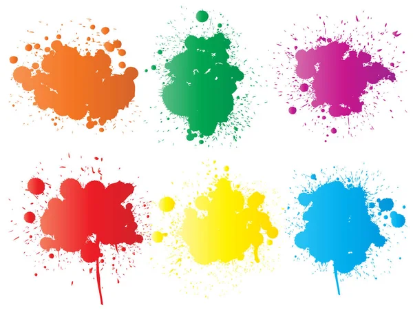 Vector Collection Artistic Grungy Paint Drop Hand Made Creative Splash — Stock Vector
