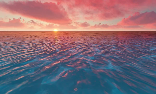 美丽宁静的自然度假海景与风景秀丽的海浪在热带环境中 深透明纯净的海水背景 在天堂的夏季旅行 宁静的3D — 图库照片