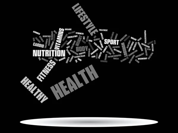 Concept or conceptual abstract health diet or sport word cloud or wordcloud isolated on background — Stock Photo, Image