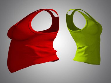 Kavramsal şişman kilolu obez kadın fanila vs ince veya gri ince genç kadın diyet sağlıklı vücut Kilo kaybını takiben uygun. Bir fitness, beslenme veya şişmanlık obezite sağlık şekil 3d çizim