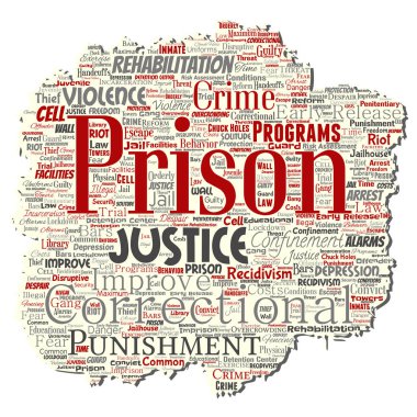 Vektör kavramsal hapishane, adalet, suç eski yırtık kağıt kelime izole bulut arka plan. Ceza, hukuk, haklar, sosyal, yetki, sistem, sivil, deneme, rehabilitasyon, Özgürlük kavramı kolaj