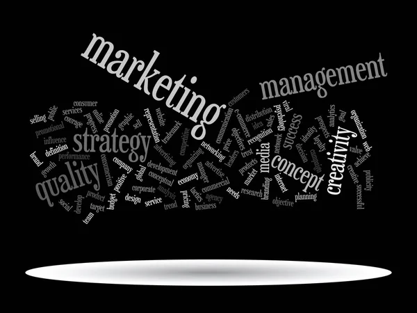 概念または概念の抽象的なビジネス成功またはマーケティング単語の雲や背景に分離された Wordcloud — ストック写真