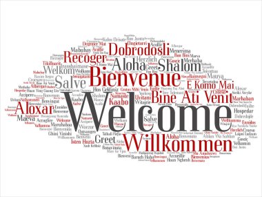 Kavram ya da kavramsal soyut hoş geldiniz ya da uluslararası kelime bulutu farklı dillerde veya çok dilli tebrik vektör. Dünya, yabancı, dünya çapında seyahat, kolaj çevirmek, tatil turizm metin