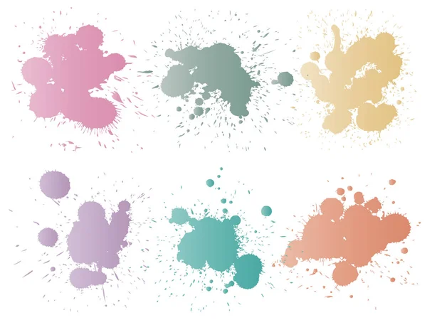 Zestaw Kolekcji Vector Artystyczny Farba Nieczysty Drop Ręcznie Wykonane Splash — Wektor stockowy
