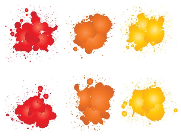 Συλλογή Διάνυσμα Καλλιτεχνική Grungy Χρώμα Πτώσης Χειροποίητα Δημιουργική Παφλασμό Πιτσιλίσματα — Διανυσματικό Αρχείο