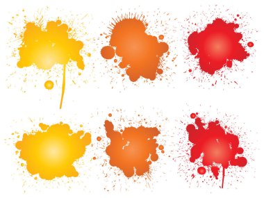 Sanatsal grungy boya damla toplama, el yaratıcı sıçramaları veya sıçraması kontur izole beyaz arka plan set yaptı. Soyut grunge kirli lekeleri Grup, eğitim veya grafik sanat dekorasyon