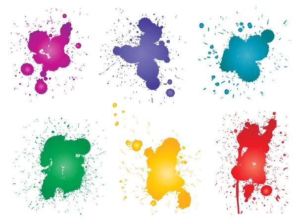 Collection Artistic Grungy Paint Drops Hand Made Creative Splashes Splatter — Stock Photo, Image