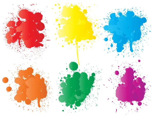 Kolekcja Artystycznych Nieczysty Krople Farby Ręcznie Wykonane Kreatywne Plamy Lub — Zdjęcie stockowe