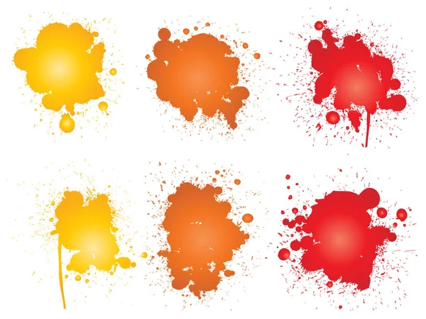 Sammlung Von Künstlerisch Grungy Farbtropfen Handgefertigten Kreativen Spritzern Oder Splatterstrichen — Stockvektor