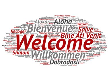 Kavram veya kavramsal karşılama soyut kelime bulut arka planda izole