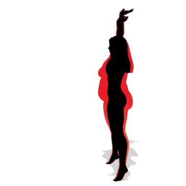 Kavramsal şişman kilolu obez kadın vs fit sağlıklı vücut kilo kaybını takiben ince ya da diyet izole kas ince olan kadın. Fitness, beslenme veya şişmanlık obezite, sağlık siluet şekli