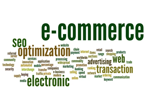 Concept or conceptual E-commerce electronic sales abstract word cloud isolated on background