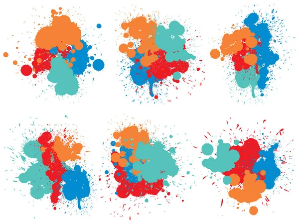 Sada Kolekce Uměleckých Výstřední Barvy Drop Ručně Vyrobené Kreativní Úvodní — Stock fotografie