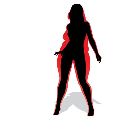 Kavramsal şişman kilolu obez kadın vs fit sağlıklı vücut kilo kaybını takiben ince ya da diyet izole kas ince olan kadın. Fitness, beslenme veya şişmanlık obezite, sağlık siluet şekli